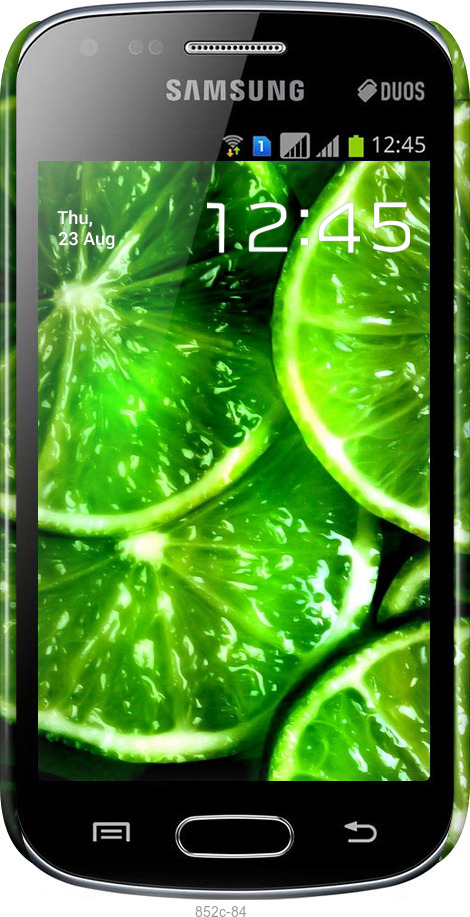 3D пластиковый матовый чехол Зелёные дольки лимона для Samsung Galaxy S Duos s7562 - 852m-84 изображение 