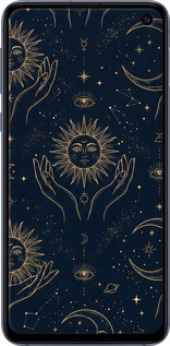 TPU чехол Celestial Harmony: Sun & Moon Gold Mystic Pattern для Samsung Galaxy S10e - 6778b-1646 изображение 