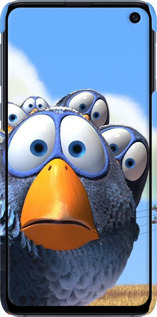 3D пластиковый матовый чехол Angry Birds для Samsung Galaxy S10e - 6008m-1646 изображение 
