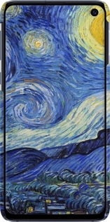 3D пластиковий матовий чехол «Зоряна ніч» Вінсента Ван Гога для Samsung Galaxy S10e - 6433m-1646 изображение 