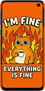 3D пластиковый матовый чехол Funny Cat для Samsung Galaxy S10e - 6786m-1646 изображение 