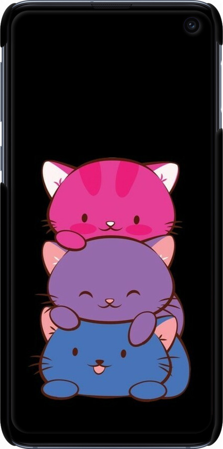 3D пластиковый матовый чехол Милые кошки для Samsung Galaxy S10e - 6518m-1646 изображение 