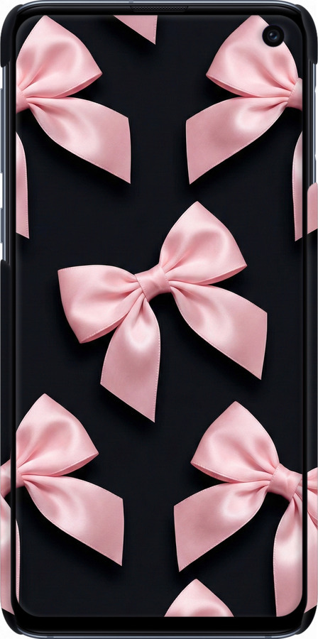 3D пластиковый матовый чехол Coquette Ribbons Dark Coquette для Samsung Galaxy S10e - 6767m-1646 изображение 