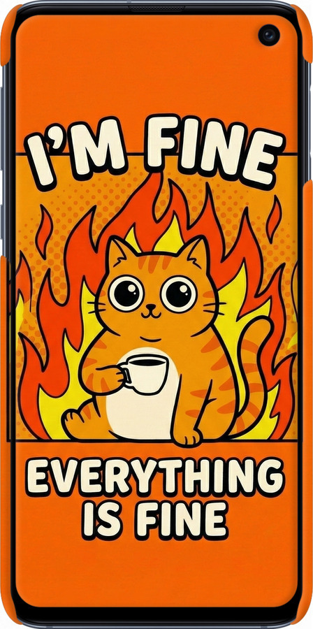 3D пластиковый матовый чехол Funny Cat для Samsung Galaxy S10e - 6786m-1646 изображение 