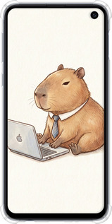 Силіконовий протиударний с посиленими кутами чехол Funny Capybara CEO Working для Samsung Galaxy S10e - 6777sp-1646 изображение 