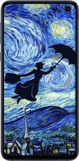 Силіконовий чехол Із зображенням Мері Поппінс «Зоряна ніч» для Samsung Galaxy S10e - 6487u-1646 изображение 