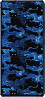 TPU чехол Абстрактный узор черных котов на синем фоне для Samsung Galaxy S10 Lite 2020 - 6525b-1851 изображение 