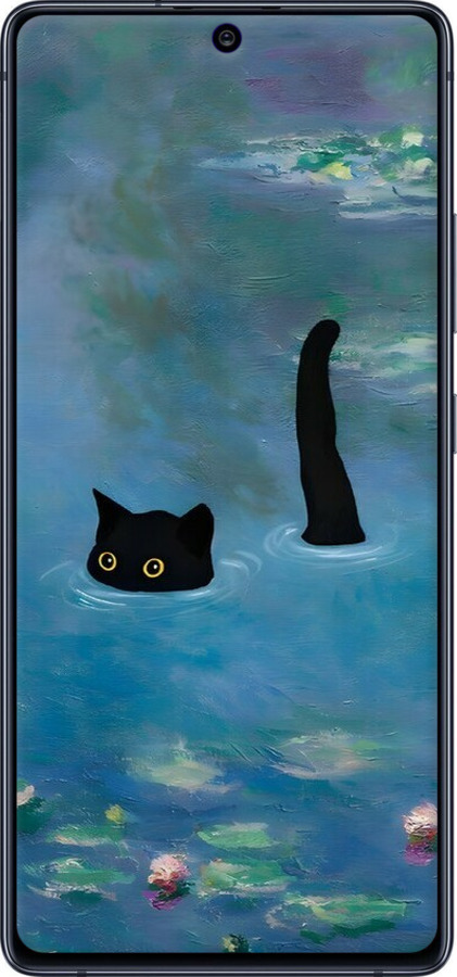TPU чехол Із зображенням кота та водяної лілії Monet для Samsung Galaxy S10 Lite 2020 - 6519b-1851 изображение 