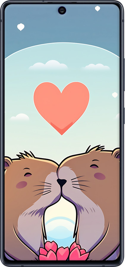 2D пластиковий чехол Капібара кохання для Samsung Galaxy S10 Lite 2020 - 6027t-1851 изображение 