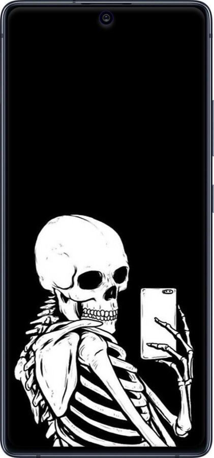 2D пластиковий чехол Скелет робить Selfie для Samsung Galaxy S10 Lite 2020 - 6535t-1851 изображение 
