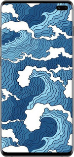 TPU чехол Абстрактный рисунок морских волн для Samsung Galaxy S10 Plus - 6538b-1649 изображение 