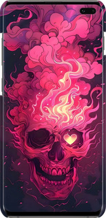 3D пластиковый матовый чехол Череп арт для Samsung Galaxy S10 Plus - 6385m-1649 изображение 