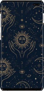 3D пластиковий матовий чехол Celestial Harmony: Sun & Moon Gold Mystic Pattern для Samsung Galaxy S10 Plus - 6778m-1649 изображение 