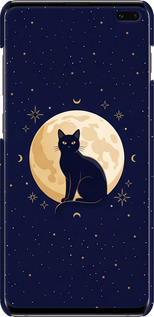 3D пластиковий матовий чехол Cute Cat Celestial/Witchy для Samsung Galaxy S10 Plus - 6787m-1649 изображение 