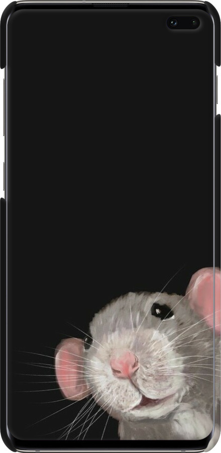 3D пластиковый матовый чехол The Peeking Rat для Samsung Galaxy S10 Plus - 6442m-1649 изображение 