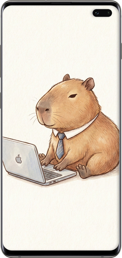 2D пластиковый чехол Funny Capybara CEO Working для Samsung Galaxy S10 Plus - 6777t-1649 изображение 