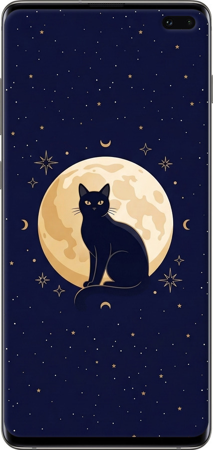 2D пластиковый чехол Cute Cat Celestial/Witchy для Samsung Galaxy S10 Plus - 6787t-1649 изображение 