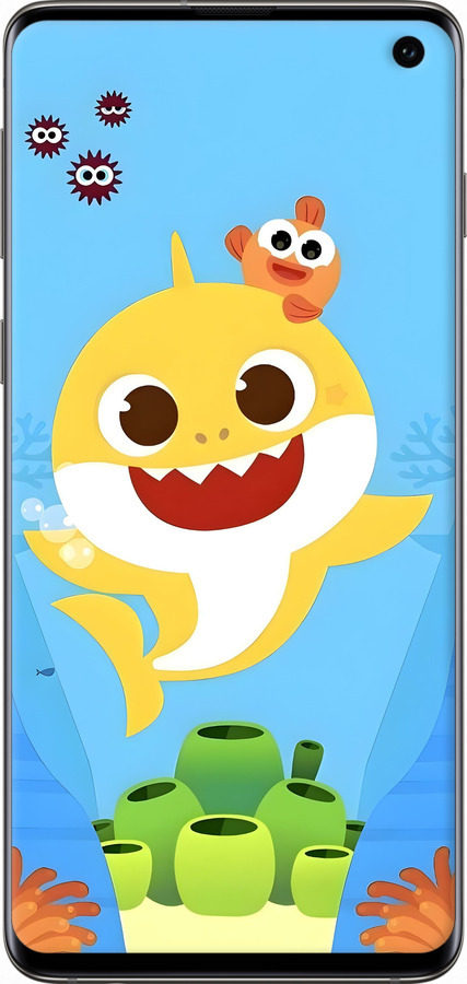 TPU чехол Бейби Шарк для Samsung Galaxy S10 - 6303b-1640 изображение 