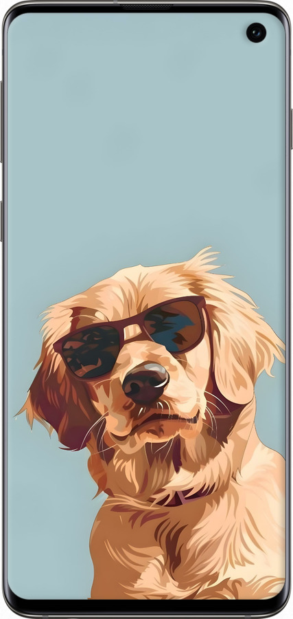 TPU чехол Пес в очках для Samsung Galaxy S10 - 6381b-1640 изображение 