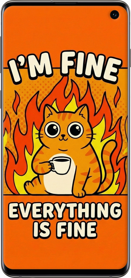 TPU чехол Funny Cat для Samsung Galaxy S10 - 6786b-1640 изображение 