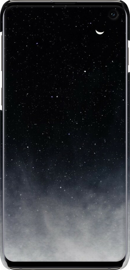 3D пластиковий матовий чехол Голубые облака, Голубая луна для Samsung Galaxy S10 - 6396m-1640 изображение 