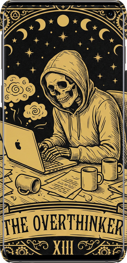 3D пластиковый матовый чехол The Overthinker для Samsung Galaxy S10 - 6774m-1640 изображение 