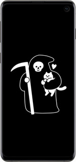 2D пластиковый чехол Минималистичный арт: смерть и кошка для Samsung Galaxy S10 - 6529t-1640 изображение 