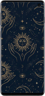 Силиконовый чехол Celestial Harmony: Sun & Moon Gold Mystic Pattern для Samsung Galaxy S10 - 6778u-1640 изображение 