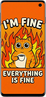 2D пластиковий чехол Funny Cat для Samsung Galaxy S10 - 6786t-1640 изображение 