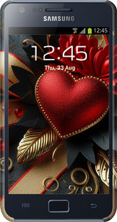 3D пластиковий глянцевий чехол Сердечки v2 для Samsung Galaxy S2 i9100 - 5832c-14 изображение 