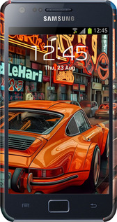 3D пластиковый матовый чехол Порше для Samsung Galaxy S2 i9100 - 6334m-14 изображение 