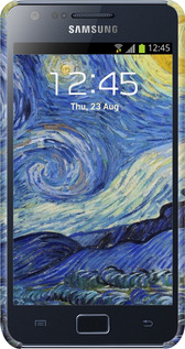 3D пластиковий матовий чехол «Зоряна ніч» Вінсента Ван Гога для Samsung Galaxy S2 i9100 - 6433m-14 изображение 