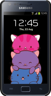 3D пластиковый глянцевый чехол Милые кошки для Samsung Galaxy S2 i9100 - 6518c-14 изображение 