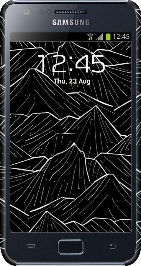3D пластиковый глянцевый чехол С изображением Темных гор для Samsung Galaxy S2 i9100 - 6489c-14 изображение 