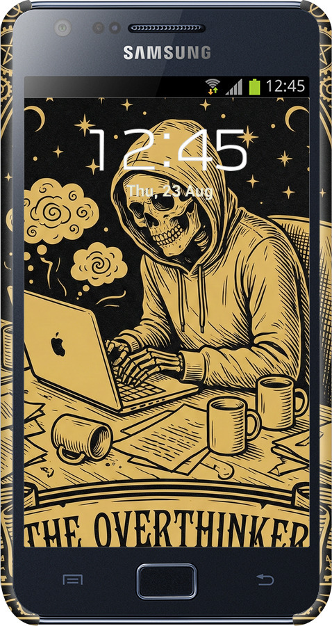 3D пластиковий глянцевий чехол The Overthinker для Samsung Galaxy S2 i9100 - 6774c-14 изображение 