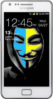 Силиконовый чехол Украинский анонимус для Samsung Galaxy S2 i9100 - 1062u-14 изображение 