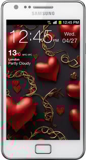Силиконовый чехол Сердечки для Samsung Galaxy S2 i9100 - 5831u-14 изображение 