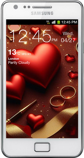 Силиконовый чехол Сердечки v3 для Samsung Galaxy S2 i9100 - 5833u-14 изображение 
