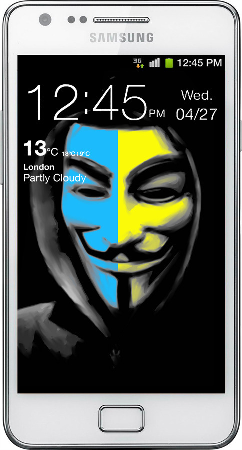 Силиконовый чехол Украинский анонимус для Samsung Galaxy S2 i9100 - 1062u-14 изображение 