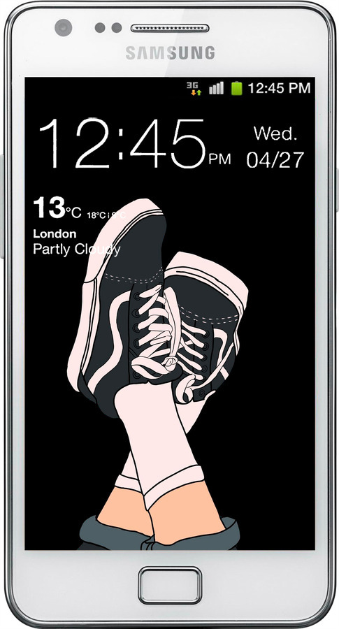 Силиконовый чехол Кеды для Samsung Galaxy S2 i9100 - 4265u-14 изображение 