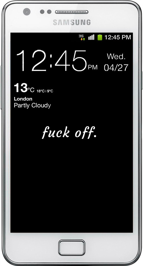 Силиконовый чехол Fuck off для Samsung Galaxy S2 i9100 - 4731u-14 изображение 
