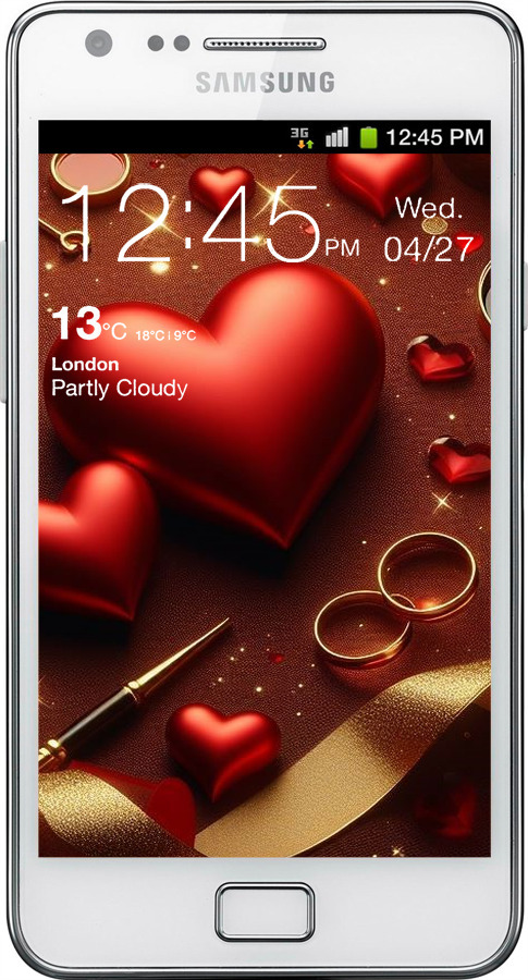Силиконовый чехол Сердечки v3 для Samsung Galaxy S2 i9100 - 5833u-14 изображение 