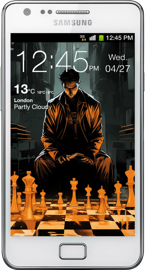 Силиконовый чехол Шахматы для Samsung Galaxy S2 i9100 - 5951u-14 изображение 