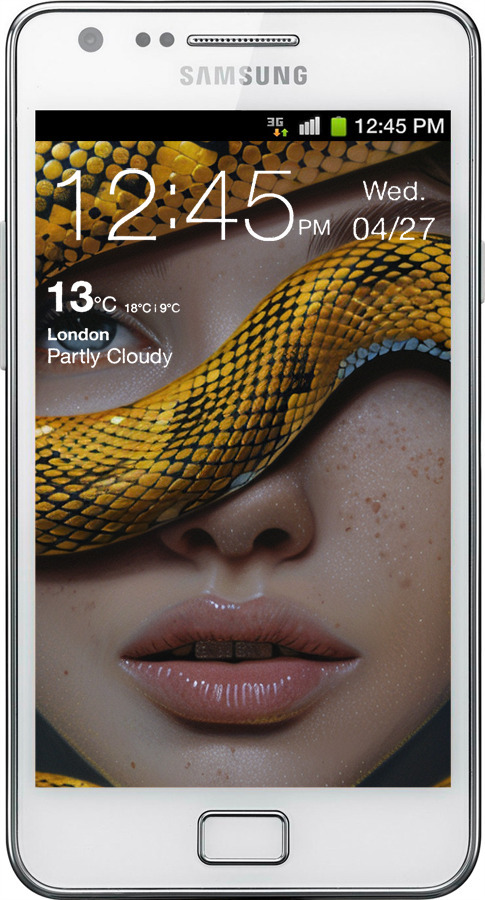 Силиконовый чехол Объятия змеи для Samsung Galaxy S2 i9100 - 6081u-14 изображение 