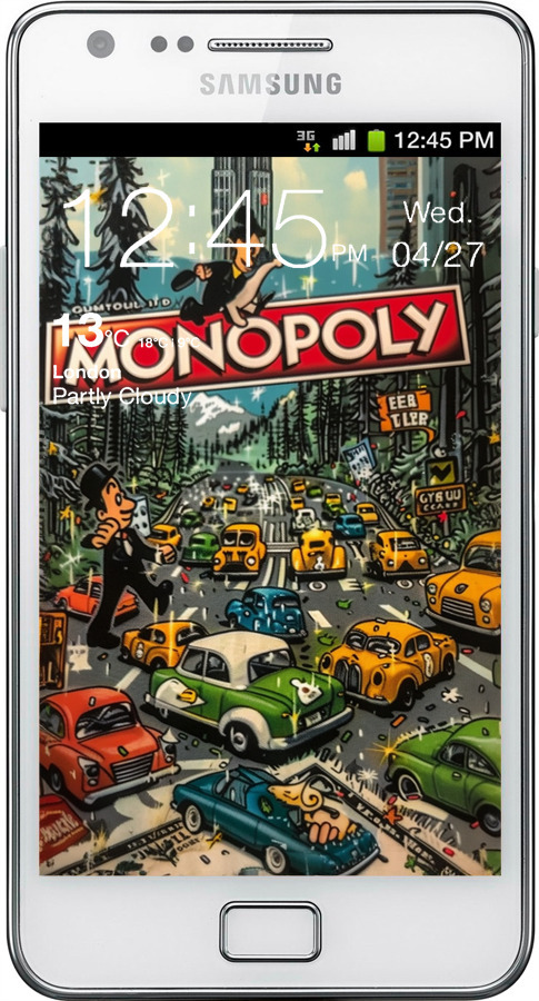 Силиконовый чехол Городской драйв Monopoly для Samsung Galaxy S2 i9100 - 6088u-14 изображение 