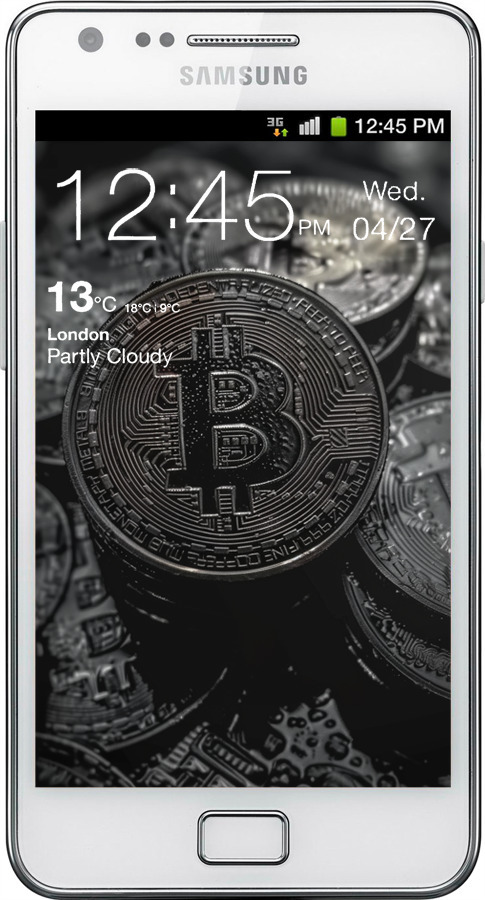 Силиконовый чехол Black Bitcoin для Samsung Galaxy S2 i9100 - 6090u-14 изображение 