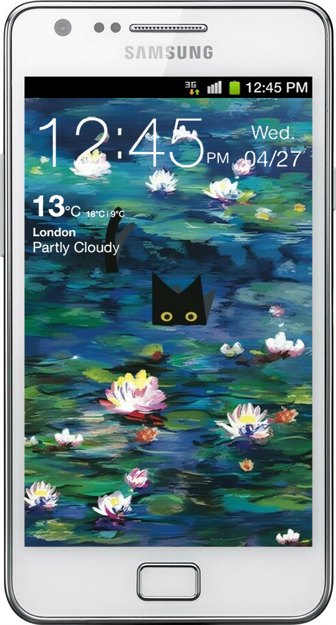 Силиконовый чехол Чехол с изображением водяных лилий Моне и кошек для Samsung Galaxy S2 i9100 - 6399u-14 изображение 