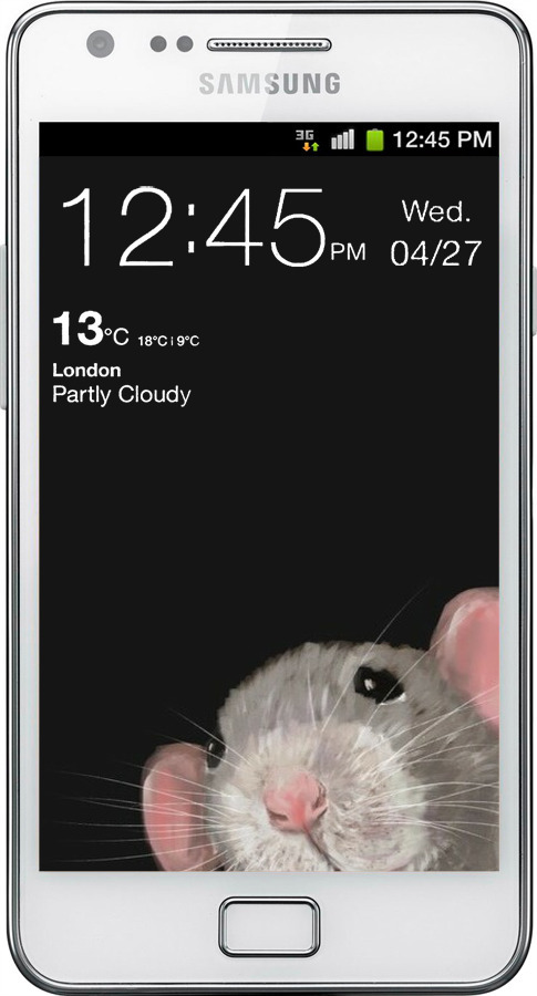 Силиконовый чехол The Peeking Rat для Samsung Galaxy S2 i9100 - 6442u-14 изображение 