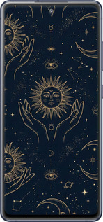 TPU чехол Celestial Harmony: Sun & Moon Gold Mystic Pattern для Samsung Galaxy S20 FE G780F - 6778b-2075 изображение 