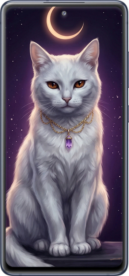 TPU чехол Mystic White Cat Gothic Dark Purple Gold для Samsung Galaxy S20 FE G780F - 6805b-2075 изображение 